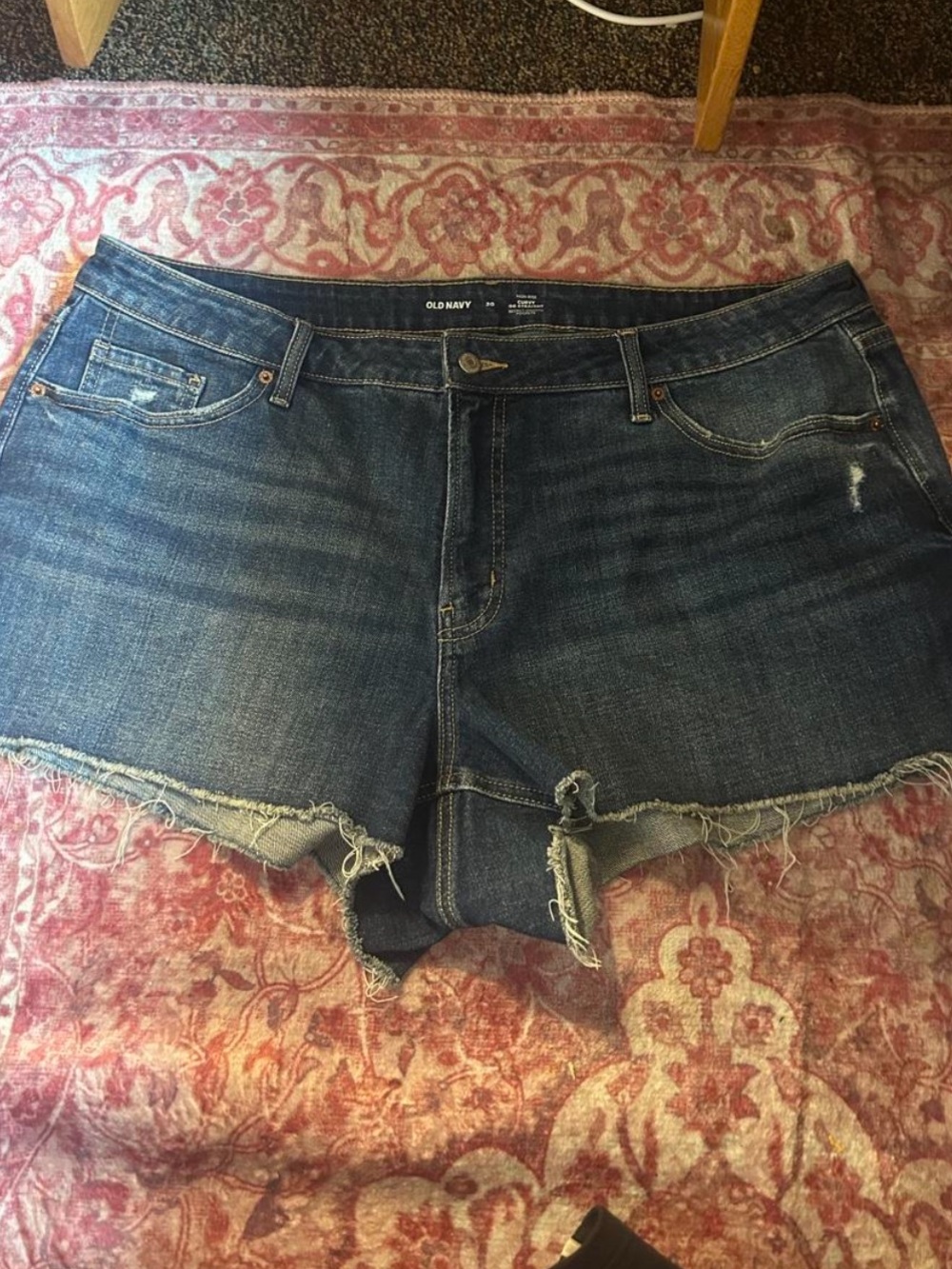 Old Navy Blue Denim Frayed Cutoff Shorts